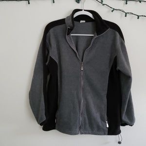 Grey and black fleece jacket